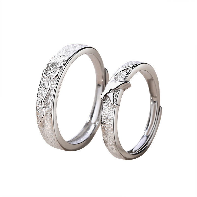 Nightingale Rose Pattern 925 Silver Ring Electroplated High Quality Design For Women And Men Fashion Jewelry Collection