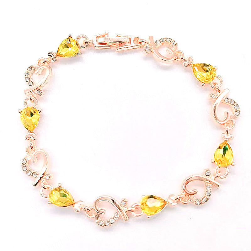 Womens Elegant Hollow Flower Bracelet Rhinestone Inlay Alloy Bangle for Wedding Party Jewelry Geometric Shape