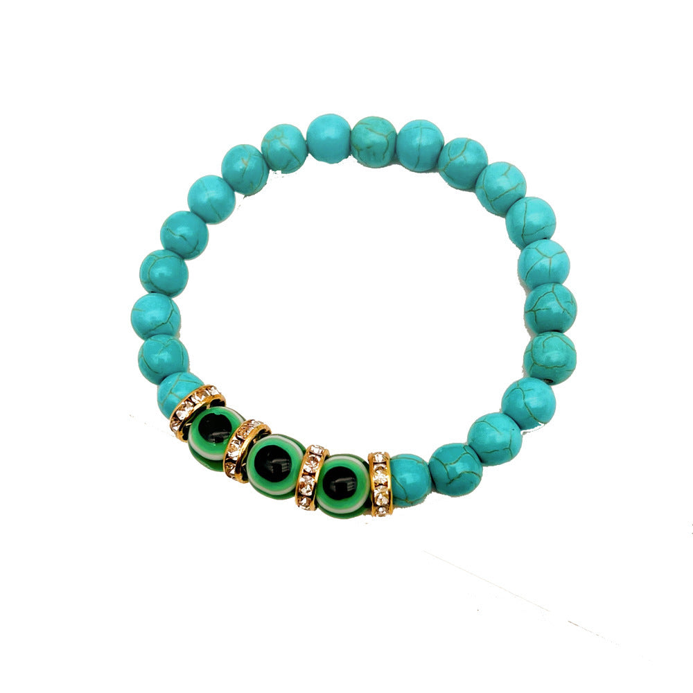 Turquoise Beaded Bracelet 8mm Jewelry Lovely Gift For Her