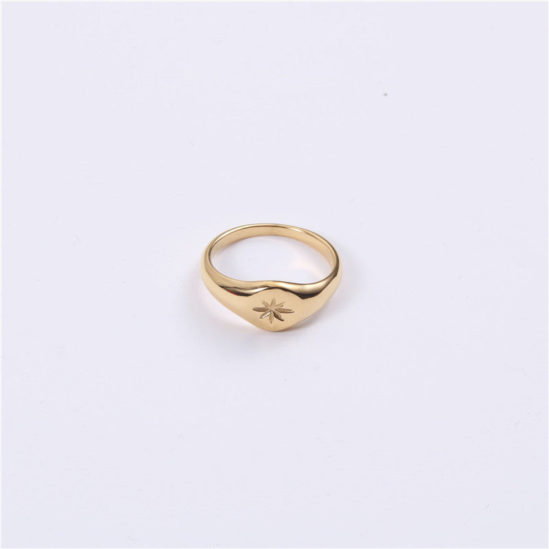 Womens Titanium Steel Love Ring Fashion Geometric Ring Light Jewelry European And American Ins Ring Women's Gift Gold Ring