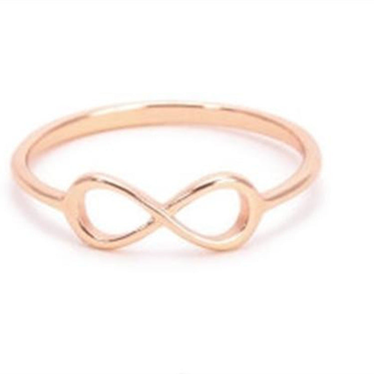 Unisex Metal Band Ring Inverted Figure Eight Design Gold Silver Rose Gold Jewelry Sizes 6 7 8 9 10AJZ2445 Gold