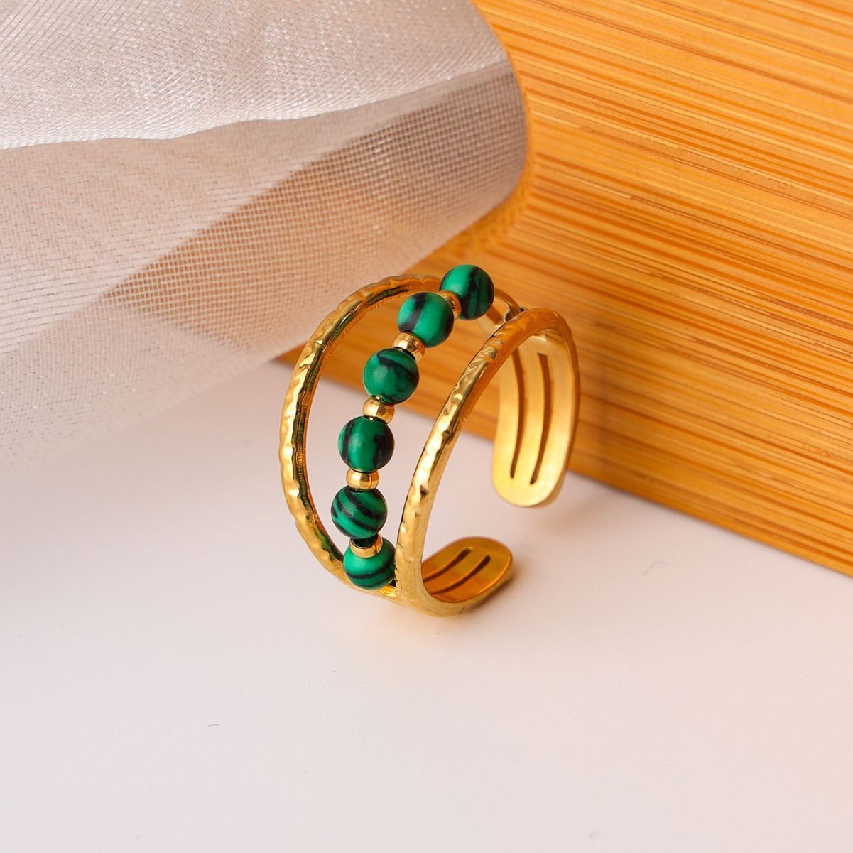 Antique Style Ring Special Interest Design Retro U Shape Stainless Steel Jewelry Wholesale Colorful Finish For Women