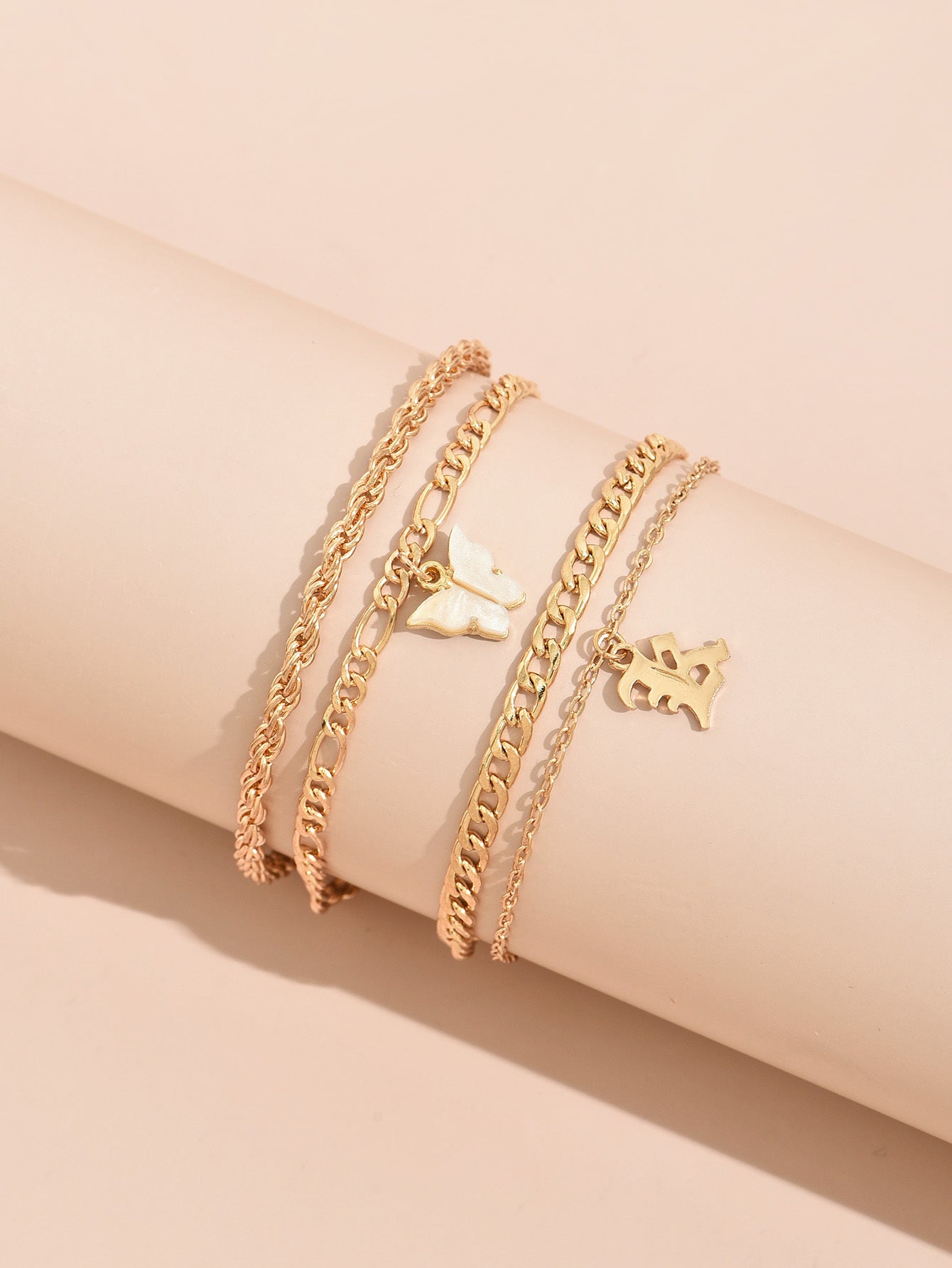Women Multi Layer Bracelet Set Zinc Alloy Electroplated Finish Unilateral Design Individually Packaged Jewelry