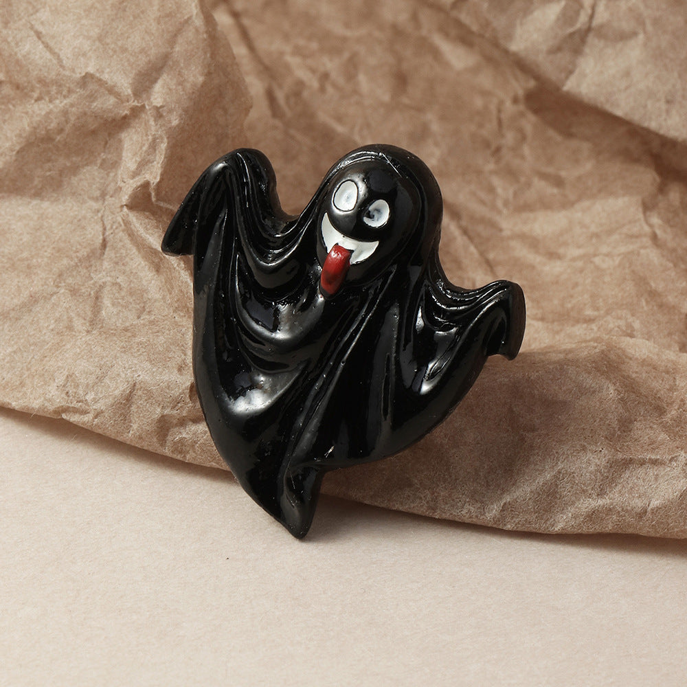 Womens Halloween Resin Ring With Patterned Pumpkin Grim Reaper Ghost And Bat Designs One Size For Women Ring One Size