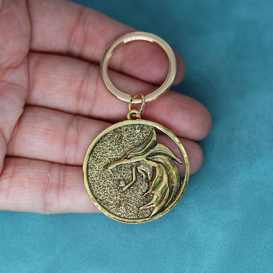 Wolf Pendant Keychain Alloy Metal Key Chain Fashion Accessory And Gift Idea Ancient Bronze And Silver Wolf Lux