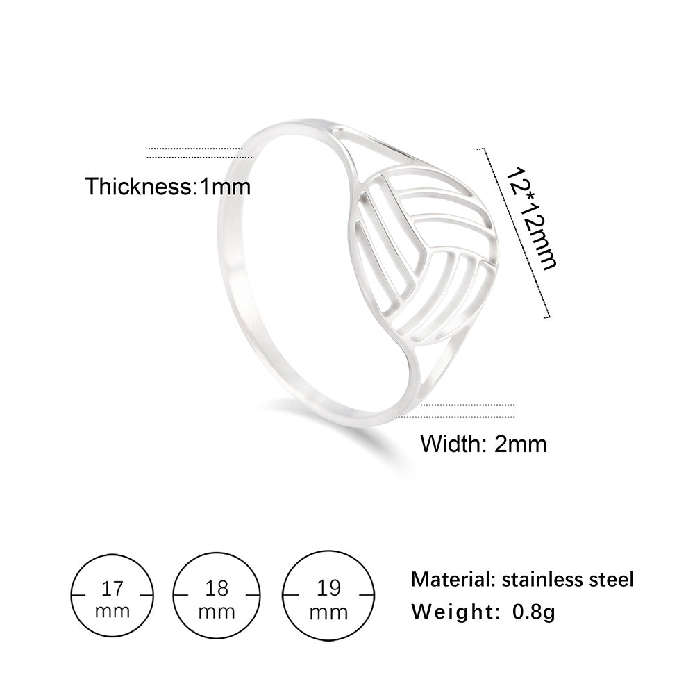 Geometric Titanium Ring For Women And Men Polished Band Cartoon Shape Fashion Jewelry Gift Sizes 17 18 19 20mm