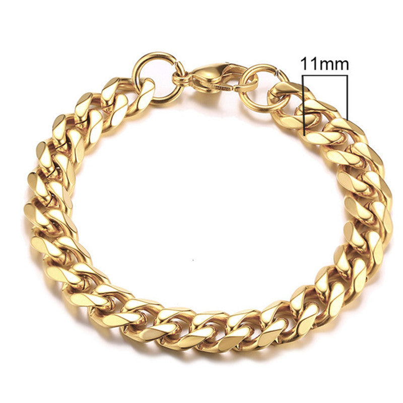 Mens Metal Gold Plated Stainless Steel Bracelet Handwork Fashion Jewelry Electroplated Trendy Metal Accessory Gift
