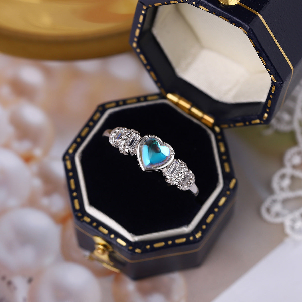 Womens Heart Ring Exquisite S925 Sterling Silver Love Heart Ring Gift for Women Index Finger Gift Idea for You