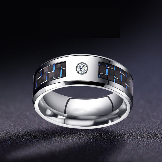 Hip Hop Style Titanium Steel Ring For Men Index Finger Fashion Accessory Diamond Accent Korean Style Accessory