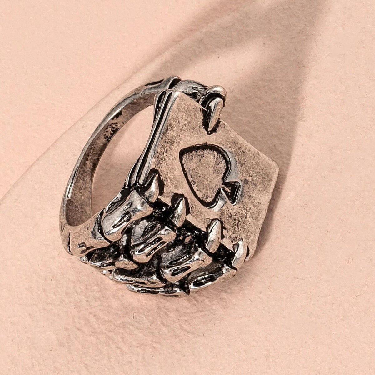 Unisex Geometric Alloy Ring Electroplated Hip Hop Streetwear Palm Ring Everyday Geometric Ring Fashion Jewelry