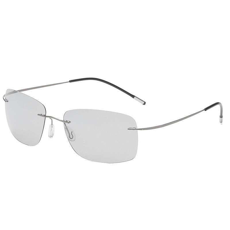 Polarized Frameless Sunglasses For Driving Resin Lenses