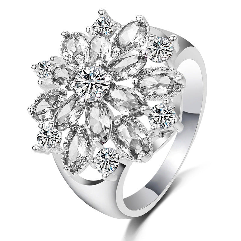 Women Zircon Ring With Micro Inlay Gemstones Elegant Hand Jewelry For Everyday Wear And Special Occasions Plus