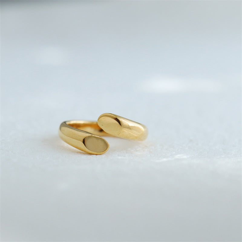 Womens Stainless Steel Ring 18K Gold Plated Quadrilateral Design Fashion Ring Sizes 6 7 8 9 Fashion Accessory For Women