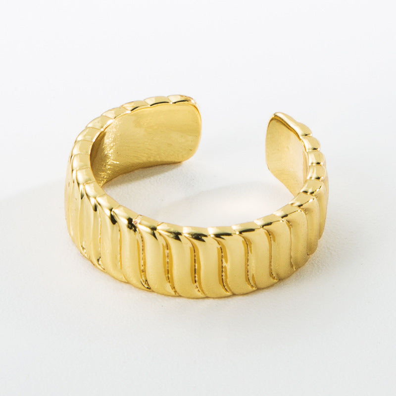 Geometric Copper Couple Ring Inlaid Electroplated Promise Engagement Jewelry Unisex Gift For Couples Style Now