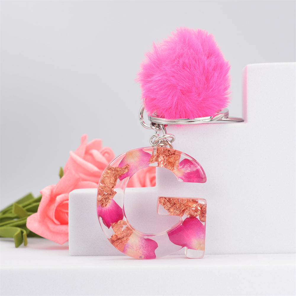 Resin Alphabet Initial Keychain A To Z Drip Glue Korean Style For Women And Girls Lightweight Resin Charm Gift