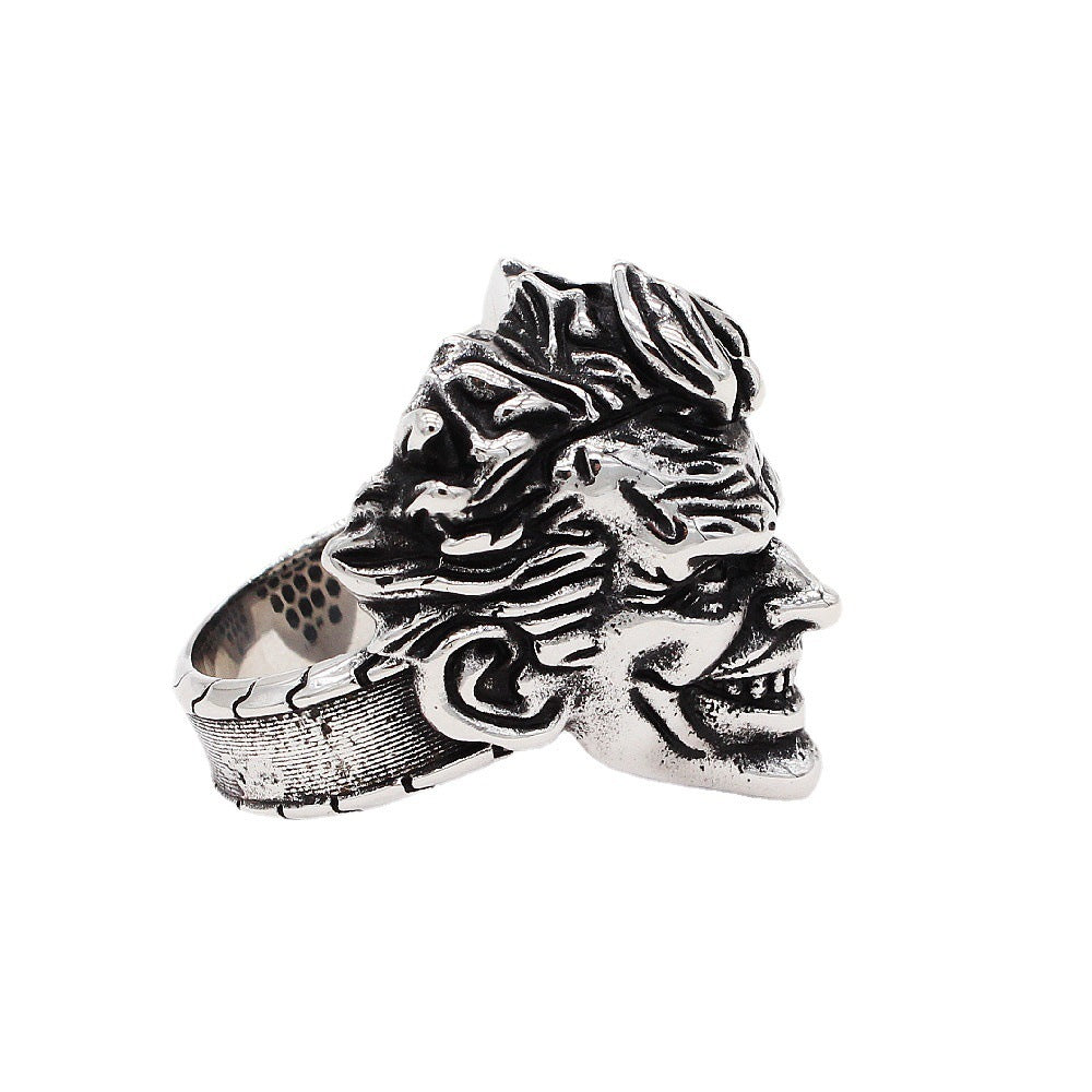 Mens Titanium Ring Wide Band Retro Punk Rock Ring For Men Biker Style Color Jewelry Size 7 8 9 10 11 Style Pro