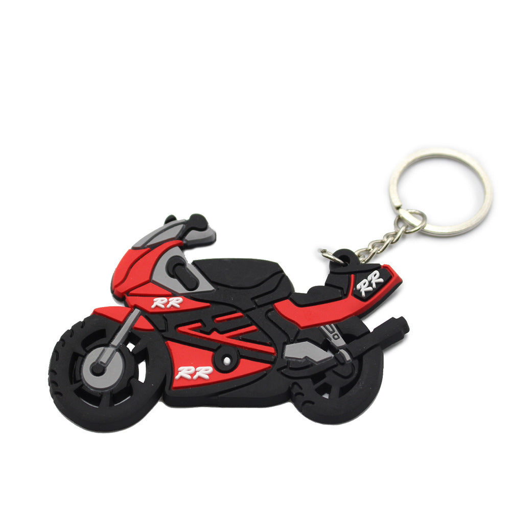 Motorcycle Keychain Soft Rubber Knight Pendant for Backpacks Luggage and Motorcycle Accessories for Daily Gear