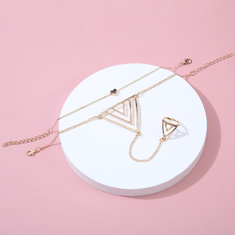 Womens Multilayer Geometric Alloy Bracelet Electroplated European Fashion Jewelry Individually Packed Bracelet