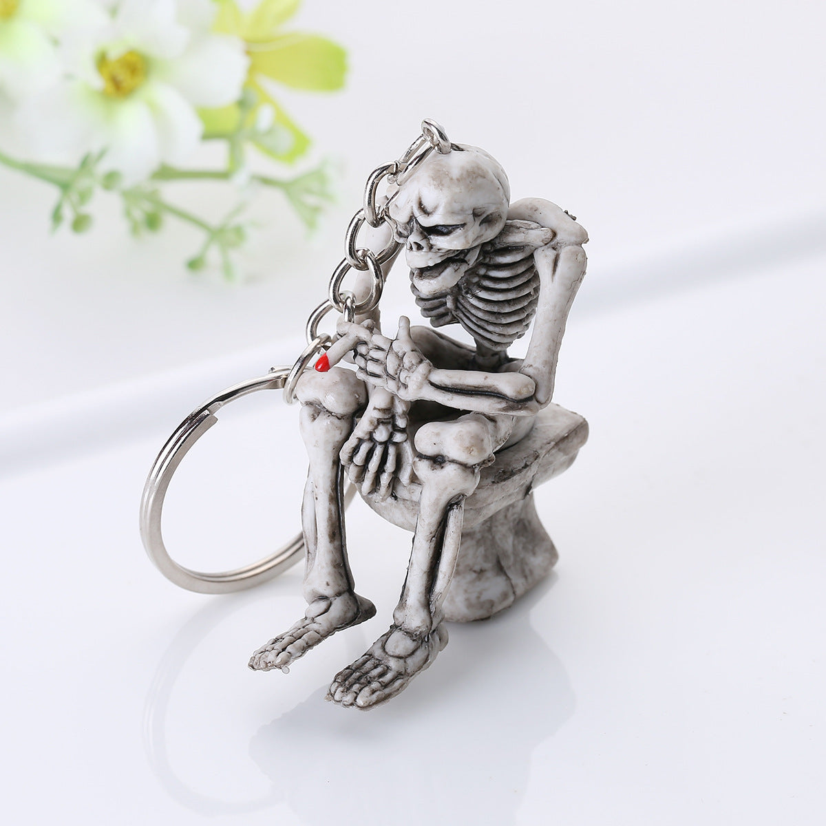 Skull Keychain Rubber Pendant Alloy Accessory Fashion Keychain High Quality Beautiful Keychain Charm Daily Use