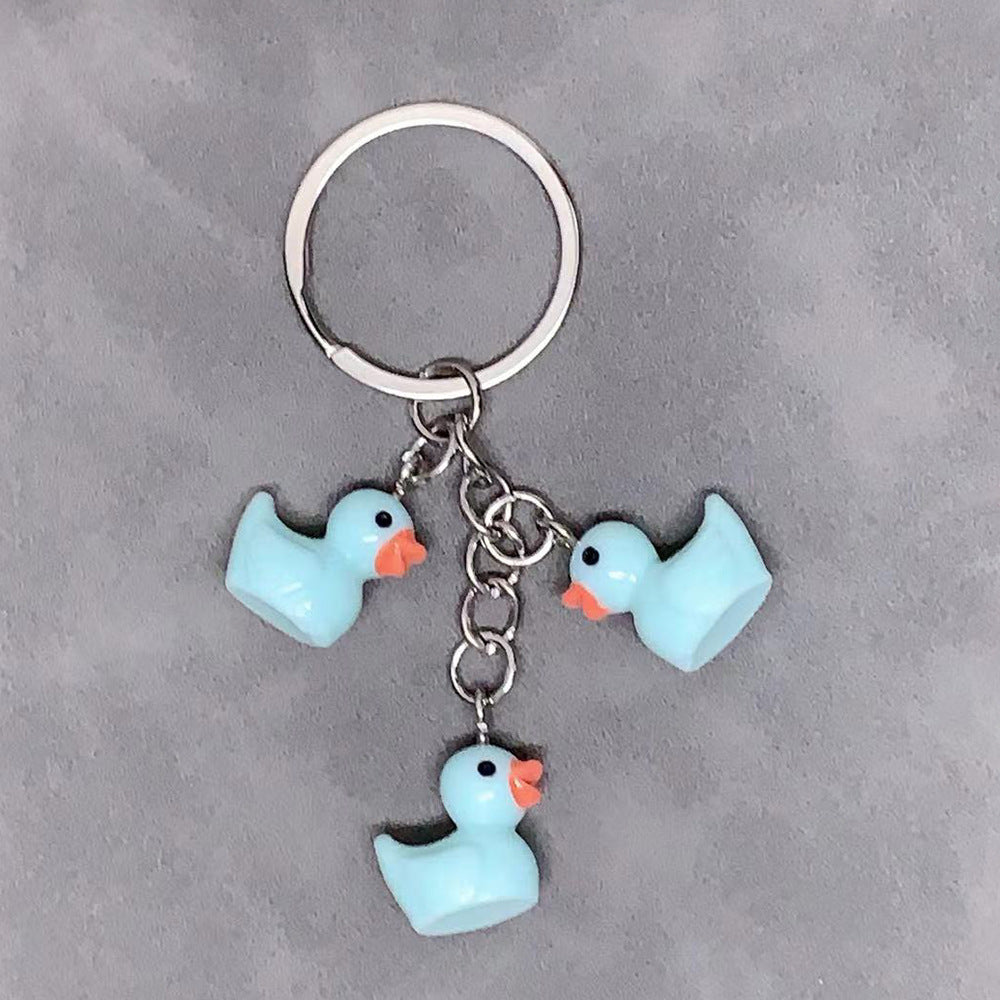 Cute Duck Keychain Pendant Women Girls Trendy Fashion Accessory Gift For Bags Backpacks Purses Resin Finish Shiny