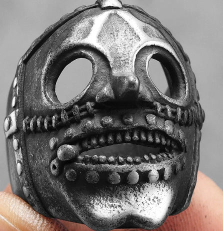 Unisex Titanium Steel Skull Ring Punk Style Jewelry For Men And Women Boiled Black Polished Finish Accent Bold