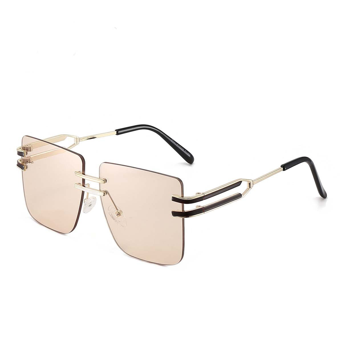Frameless Sunglasses UV400 Protection for Women and Men Metal Frame Fashion Eyewear Personality Leisure Design