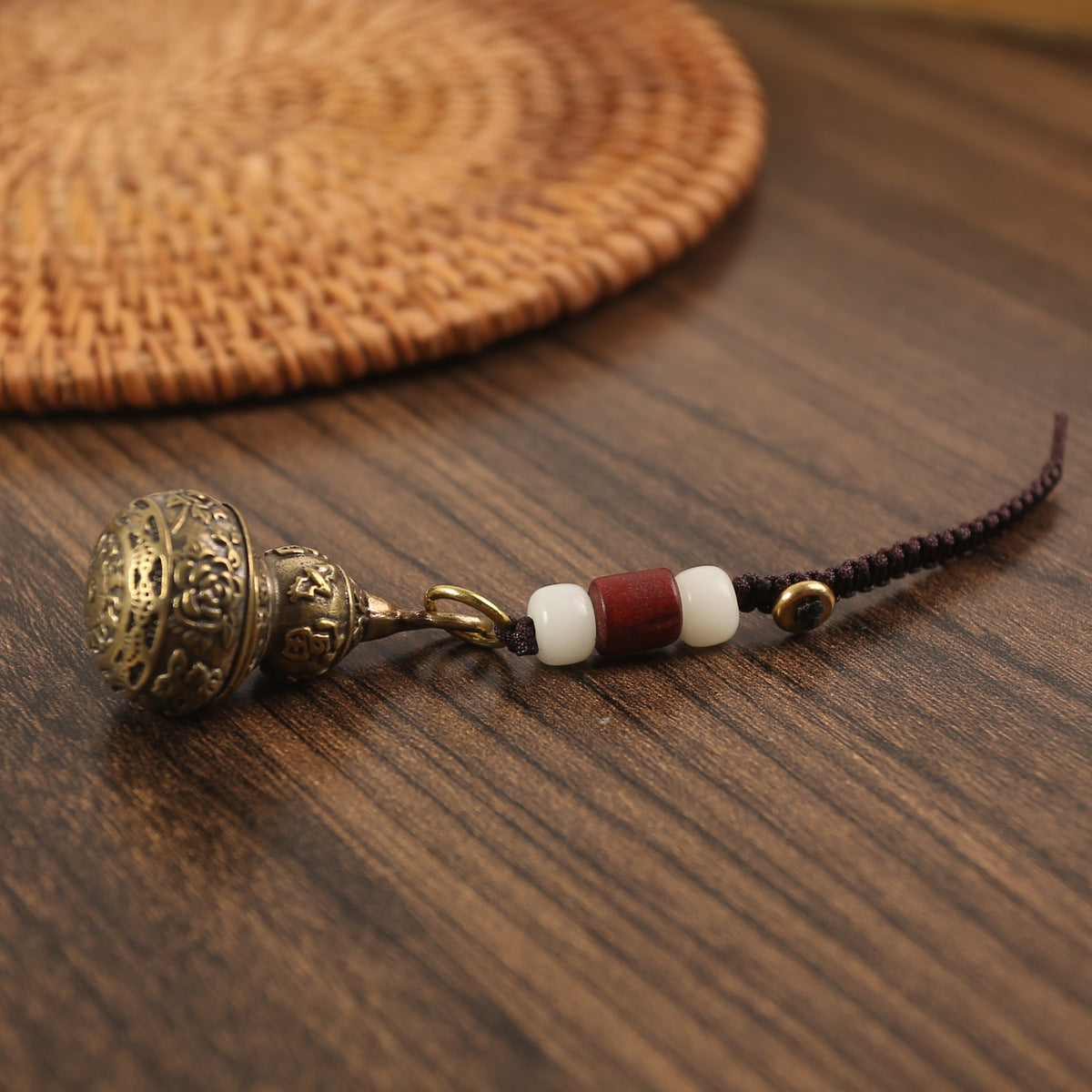 Gourd Keychain Pure Copper Pendant With Rich National Style Design For Keys Bags Holiday Gift And Everyday Use