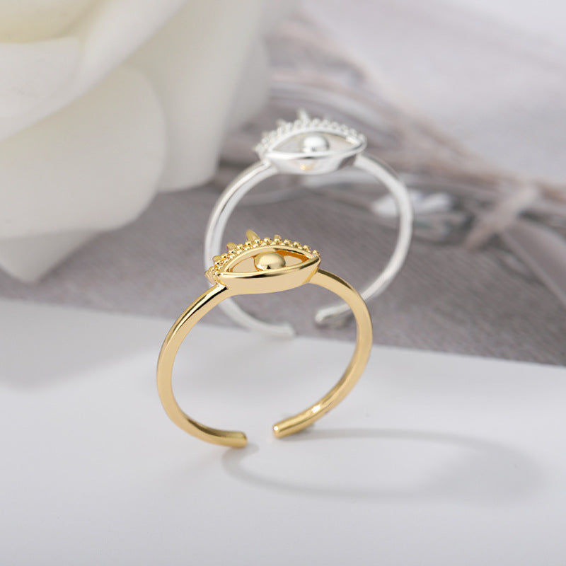 Womens Brass Ring Adjustable Hollowed Out Eye Design Fashion Jewelry Simple Gold Or Silver Ring Gift Idea Gift