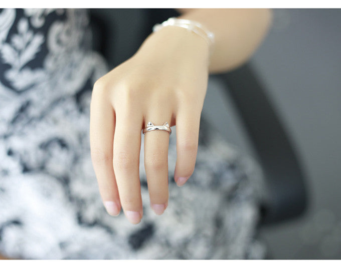 Couple Rings Cute Cat Ear Rings For Women And Men Matching Promise Rings Anniversary Fashion Jewelry Gift Gold