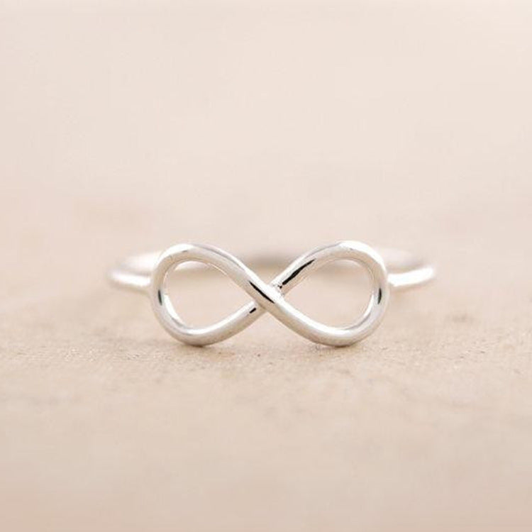 Unisex Metal Band Ring Inverted Figure Eight Design Gold Silver Rose Gold Jewelry Sizes 6 7 8 9 10AJZ2445 Gold