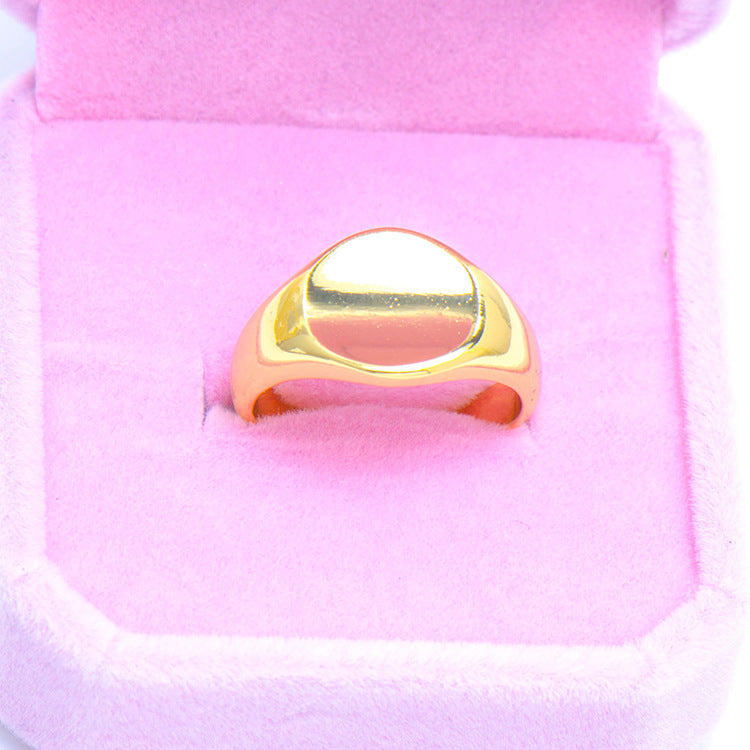 Blank Opening Seal Ring Glossy Neutral With Tail Ring For Men And Women