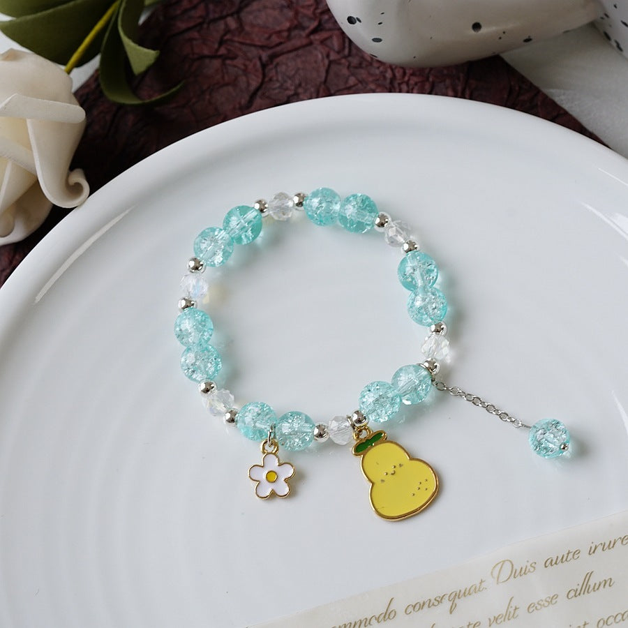 Womens Beaded Bracelet With Pearl Crystal And Alloy Animal Zodiac Charms Cartoon Adjustable Length Cute Charm