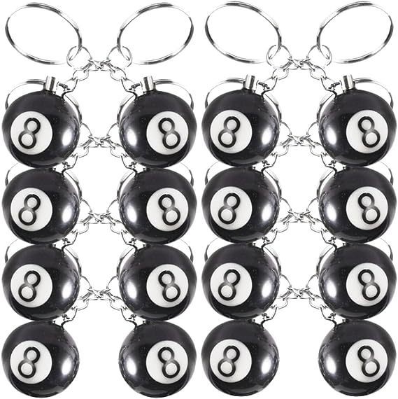 Billiards 8 Ball Keychain 25mm Black Plastic Chinese Style Pool Accessory For Players Compact Keyring Decor Art