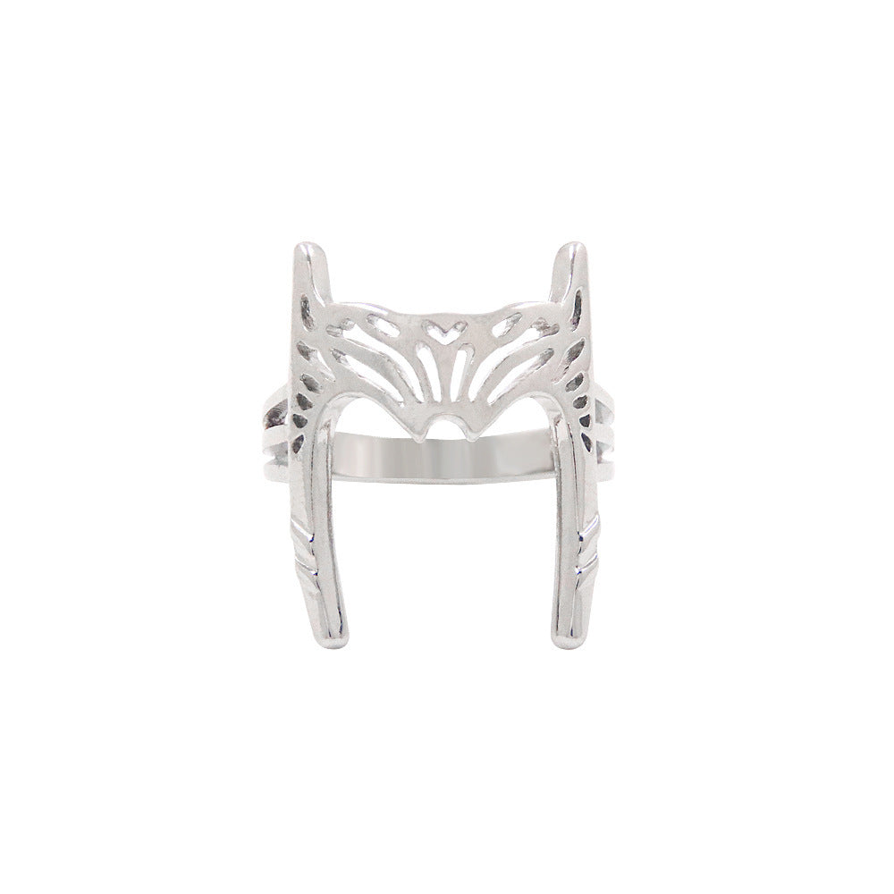 Unisex Adjustable Alloy Geometric Ring Electroplated Impression Fashion Ring for Women and Men Elegant Fashion