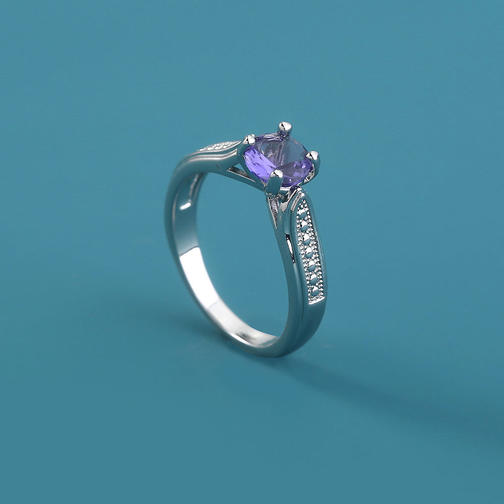 Copper Zircon Ring For Women Adjustable Electroplated European Style Luxurious Fashion Jewelry Perfect Gift Everyday