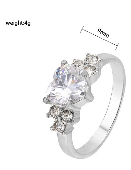 Women's Wedding Diamond Zircon Titanium Steel Ring