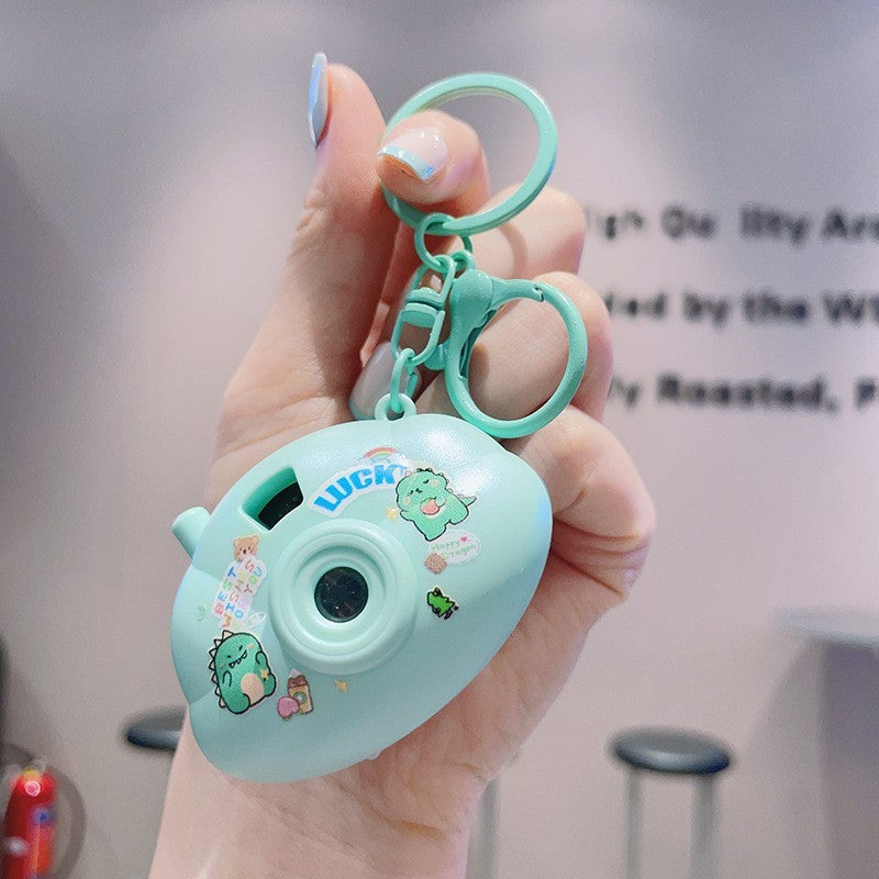 Cute Cartoon Keychain Mini Cloud Camera Projection Lamp Novelty Gifts Blue Dog Green Dinosaur Beige Bear and Rabbit
