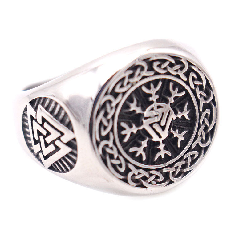 Viking Round Harpoon Stainless Steel Ring