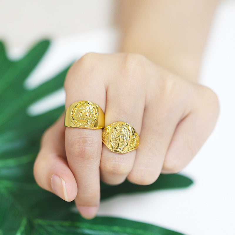 Copper Ring With Zircon Inlay Open Adjustable Womens Geometry Design Jewelry Elegant Fashion Accessory For All