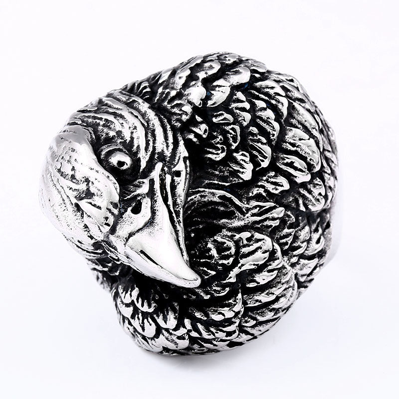 Men's Vintage Owl Ring Stainless Steel Animal Ring Personality Biker Ring Gothic Ring Punk Ring for Men and Women Fashion Jewelry US Size 8-13