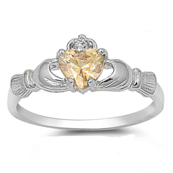 Copper Ring Heart Shape Gold Plated Inlay Gemstones Semiprecious Stones For Women Sizes 6 To 10 Elegant Gift For Her