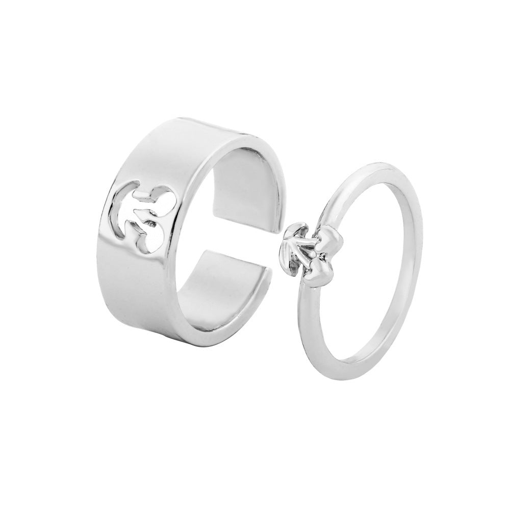 Matching Couple Rings Adjustable Alloy Cherry Rings European Design Unisex Fruit Hollow Rings Anniversary Gift