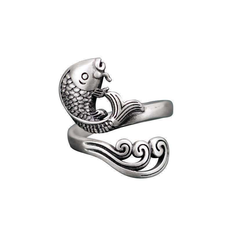 Vintage Unisex Animal Zodiac Ring In Plain Silver Peacock Design Jewelry Gift For Him With Adjustable Fit Gift