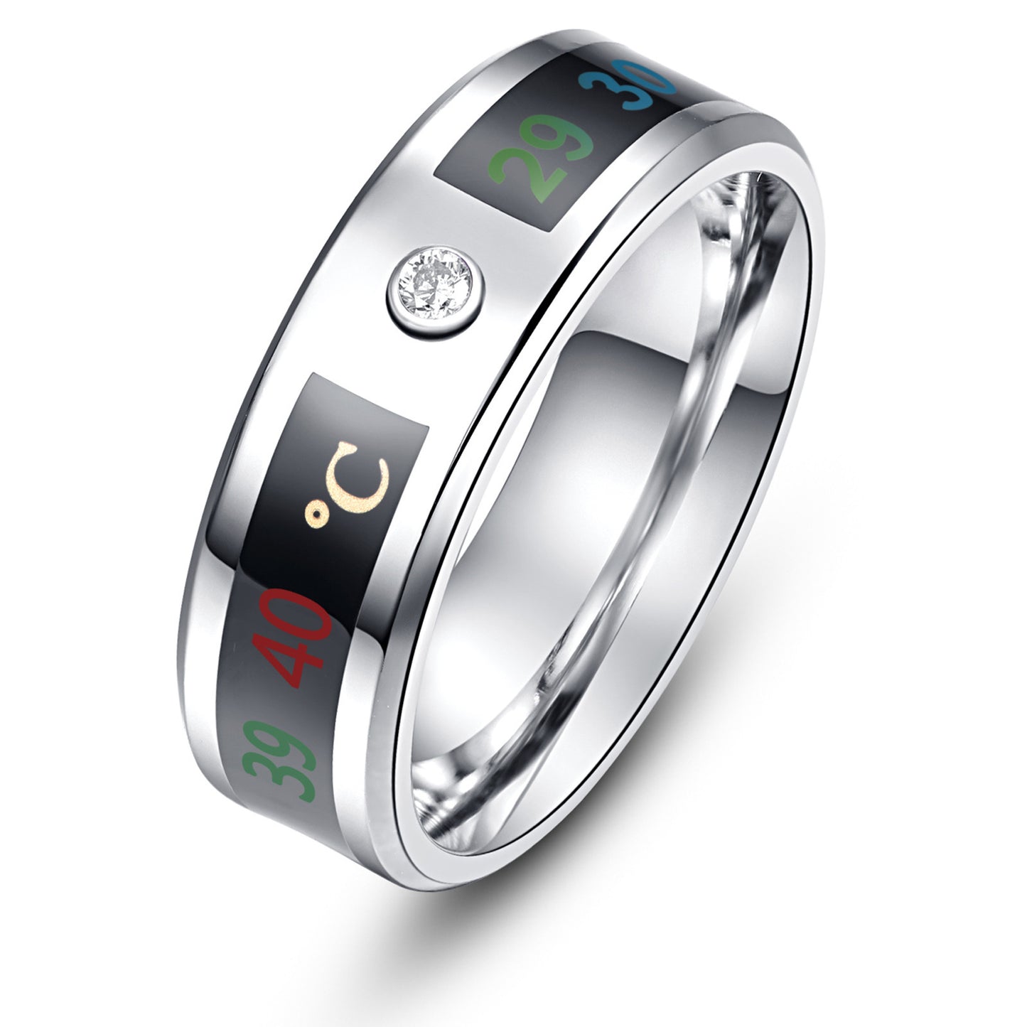 Ring Intelligent Temperature Sensing Stainless Steel Electroplated Fashionable Durable Smart Jewelry Accessory