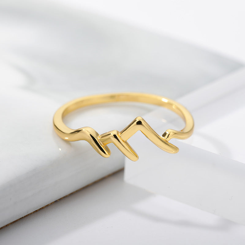 Geometric Chain Band Ring For Unisex Alloy Statement Jewelry In Gold Tone Or Silver Tone Metal Durable Everyday Wear