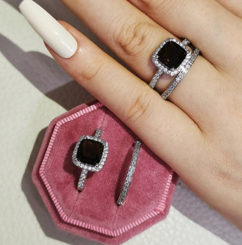 Womens 925 Sterling Silver Ring Zircon Inlay Band For Her Simple Silver Ring Size 5 6 7 8 9 10 Style Band Ring