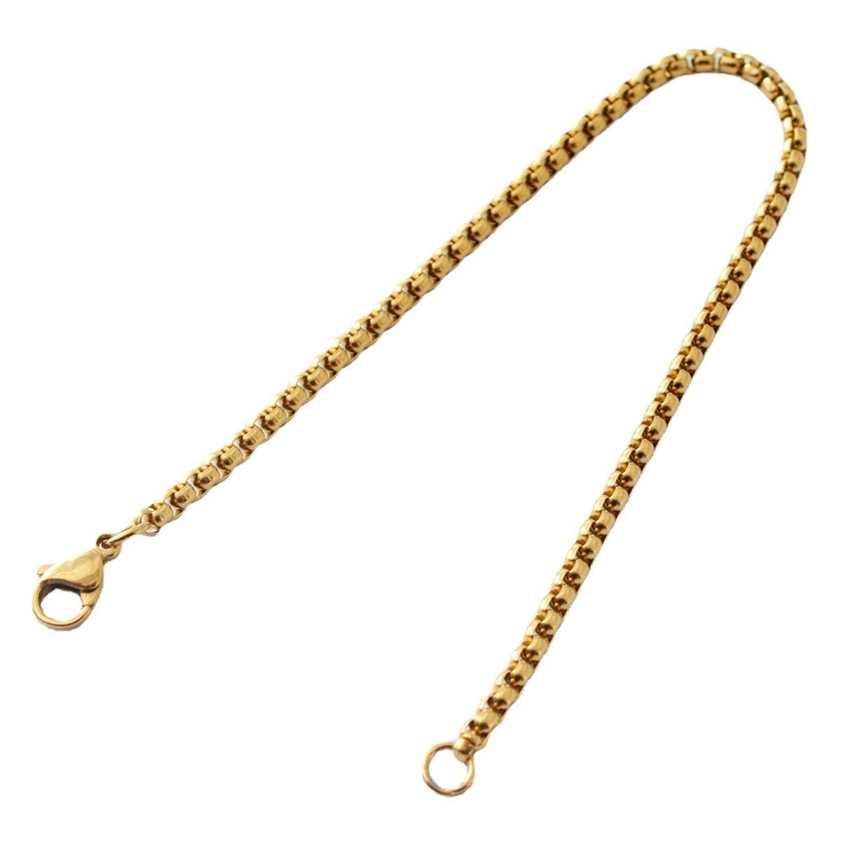 Gold Stainless Steel Bracelet Square Pearl Unisex Jewelry