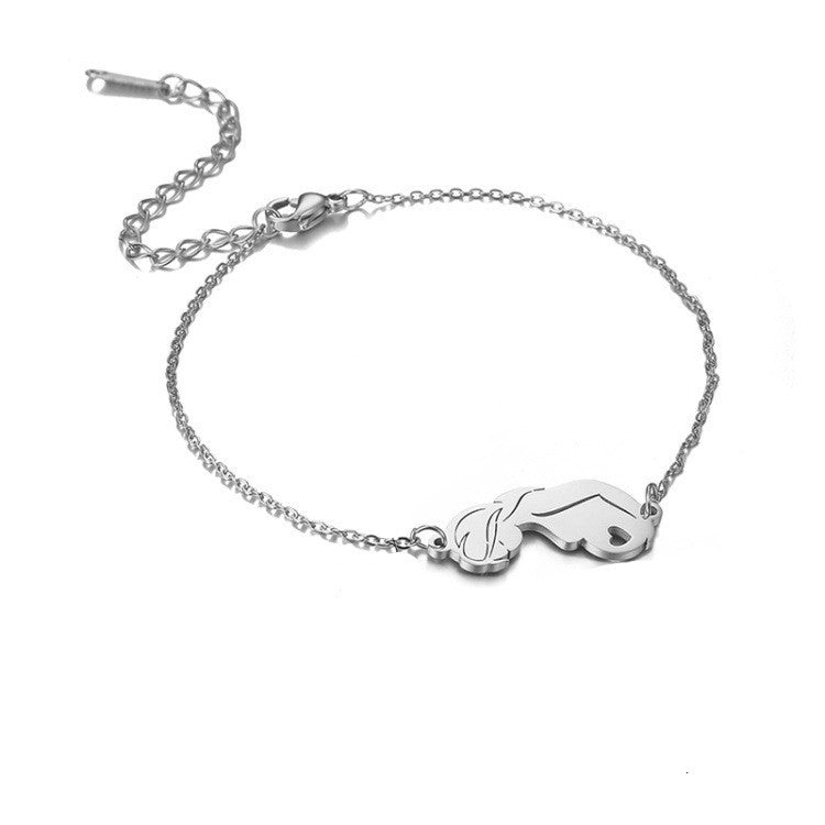 Womens Cartoon Titanium Steel Bracelet Polished Anti Fatigue Jewelry Gift For Mom And Daughter Cute Gift For Women