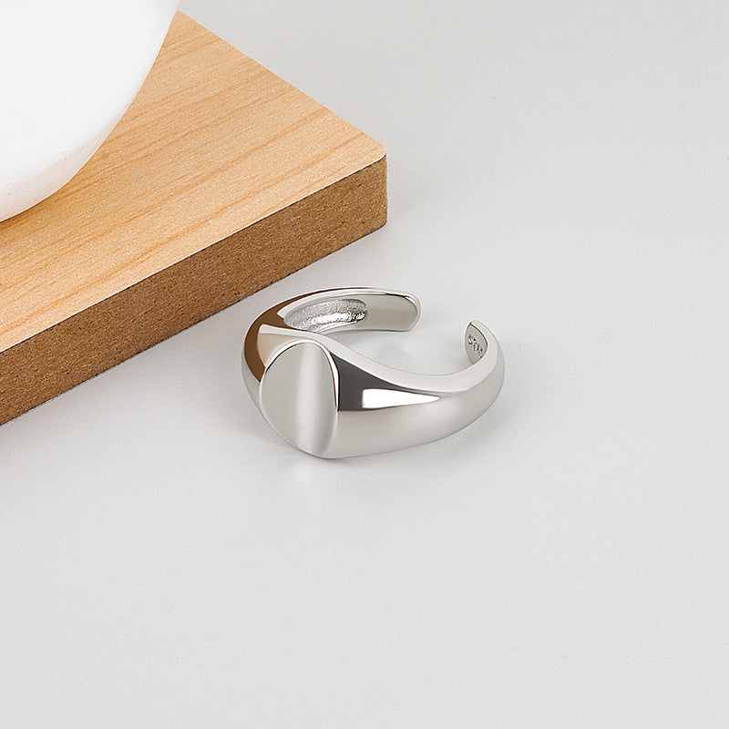 Geometric Copper Ring For Women With Glossy Electroplated