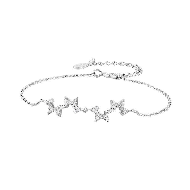 Women Star Bracelet Electroplated Copper Jewelry Elegant Trendy Fashion Accessory Gift Korean Star Charm Style